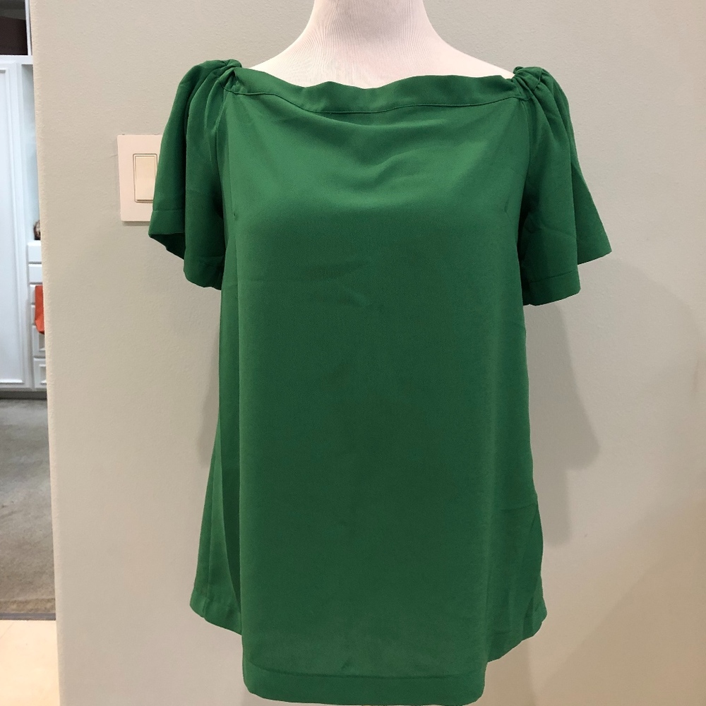 Pleione Green on Shoulder and off Shoulder Blouse